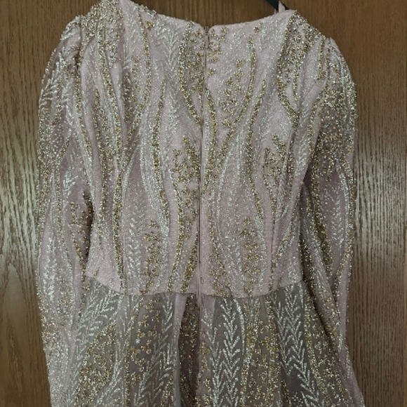 Gold Sequin Embellished Maxi Gown - Picture 3 of 16